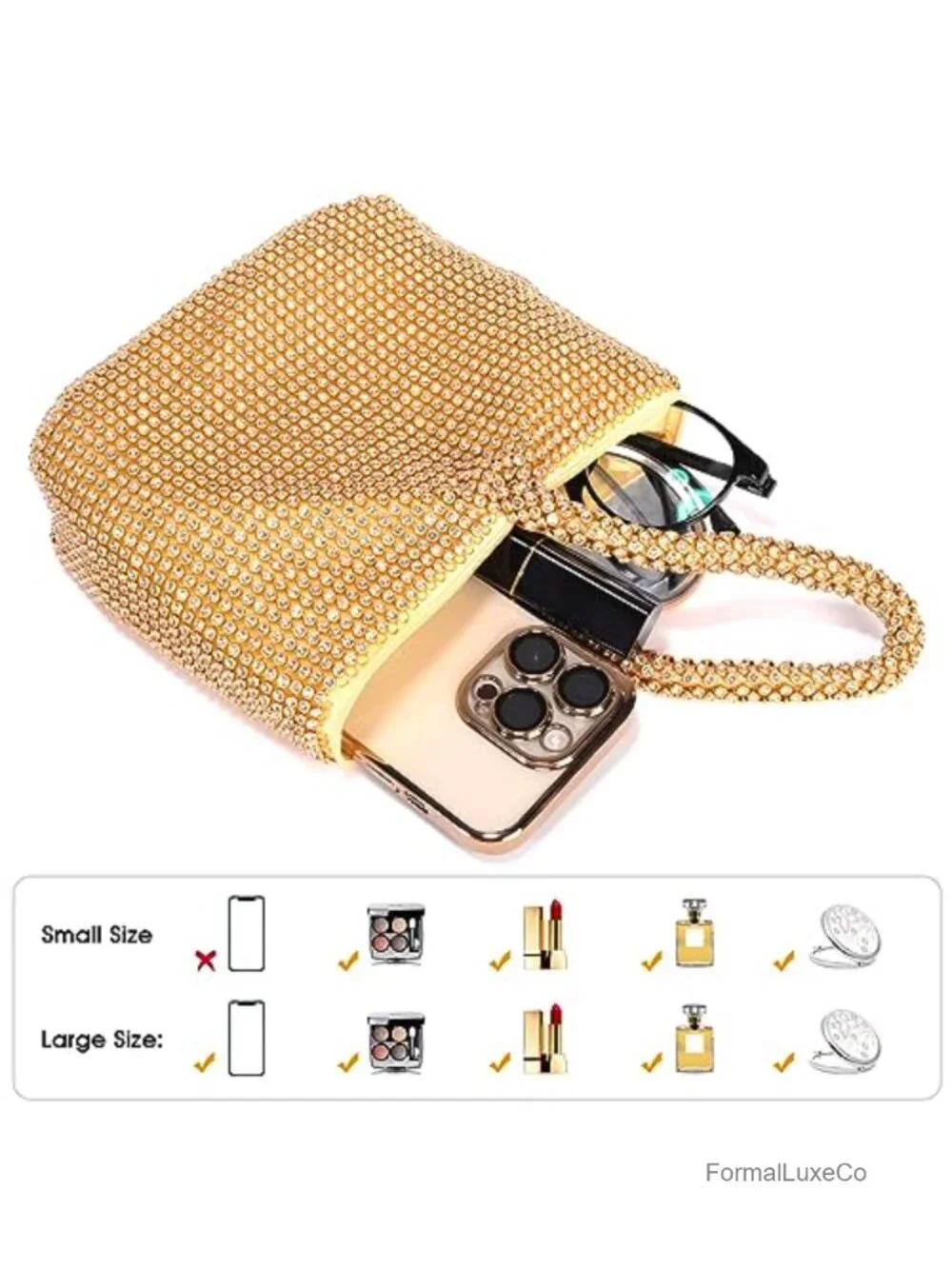 Rhinestone Evening Clutch Bag for Wedding Prom Cocktail Party